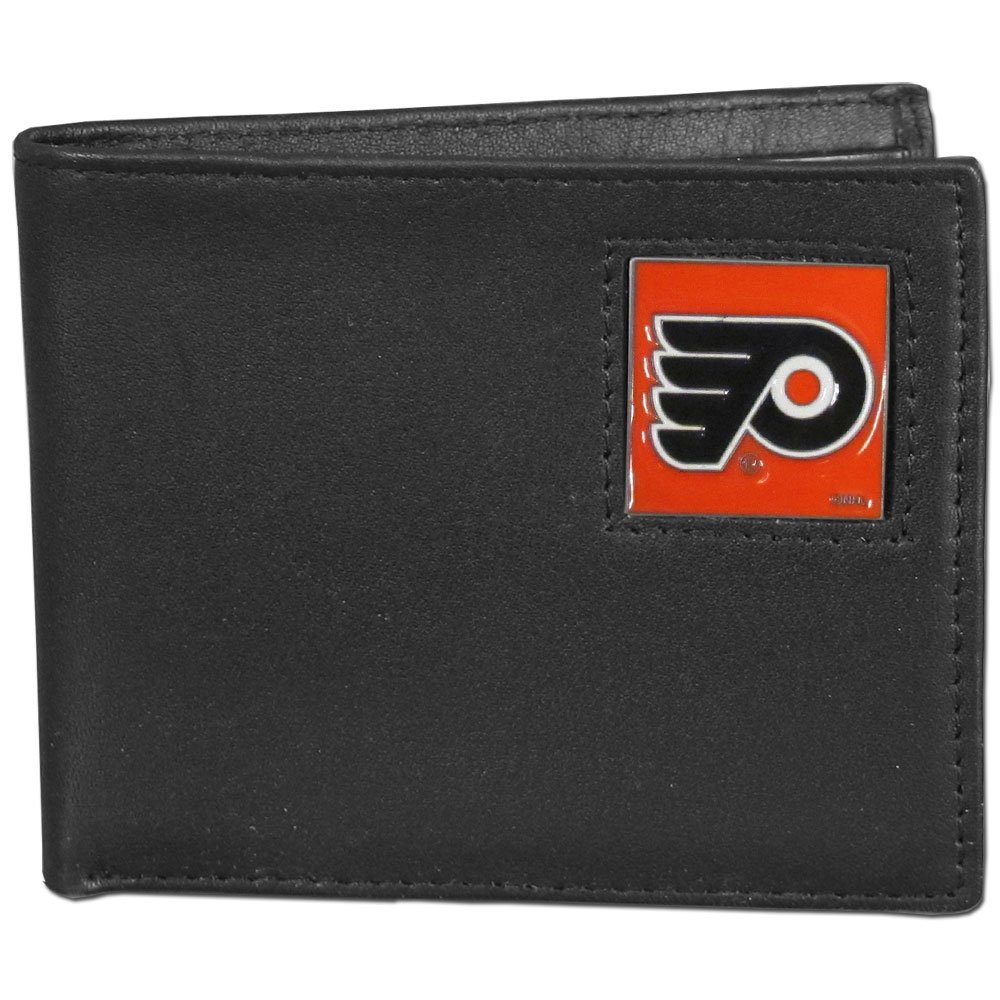 Siskiyou Sports NHL Philadelphia Flyers Leather Bi-Fold Wallet Packaged in Gift Box, Black