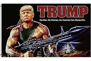 KAIYUAN DYNASTY Trump Flag Rocket Gun Tank Donald Trump Flags Support for President 2024 Banner Make America Great Again Rocket Launcher 3 x 5 feet with Two Brass Grommets
