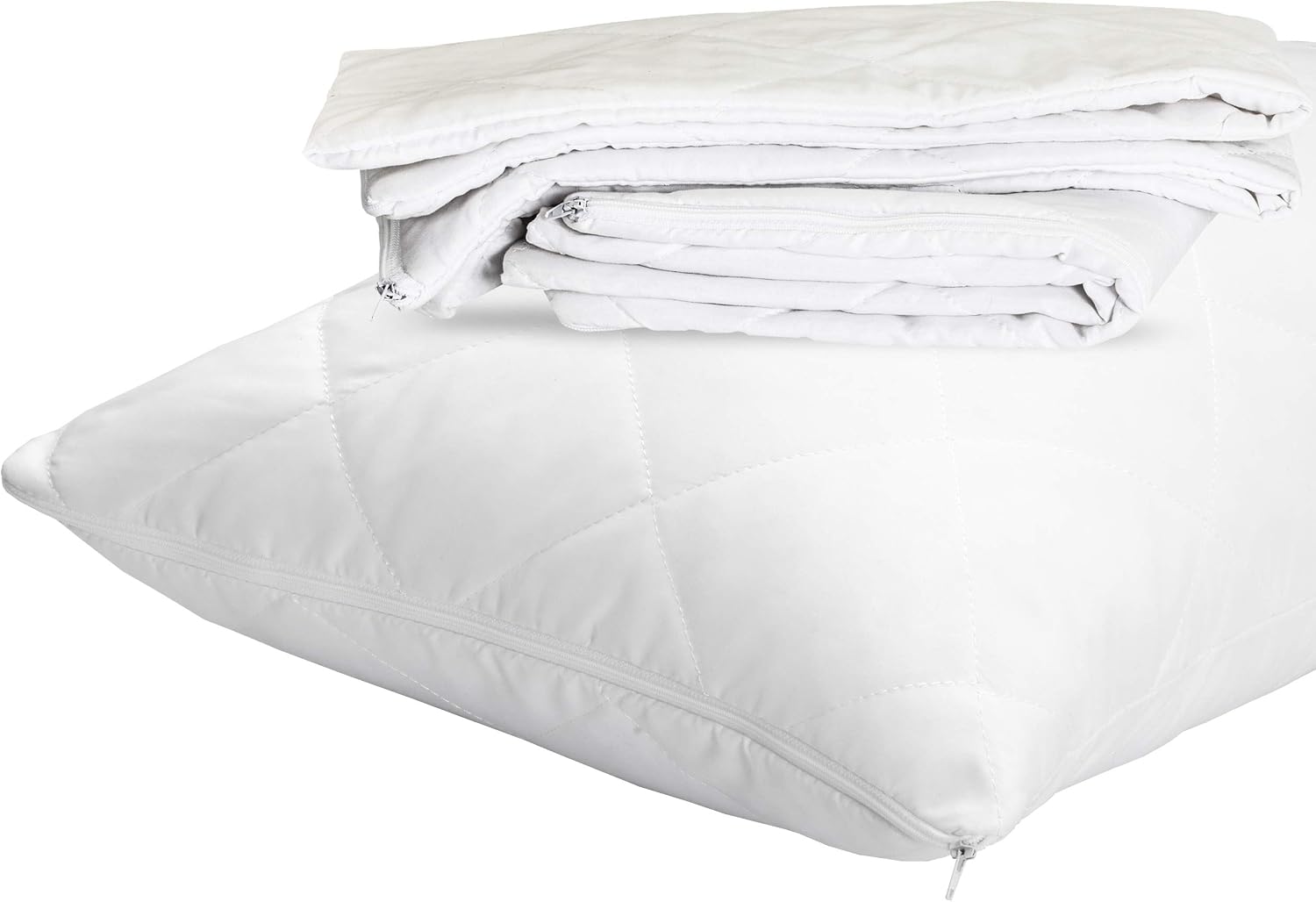 RED COMFORTS Pillow Protector 4 Pack Quilted Microfiber Covers - Ultra Soft and Breathable Zippered Enclosure 50x75cm – White - Image 3