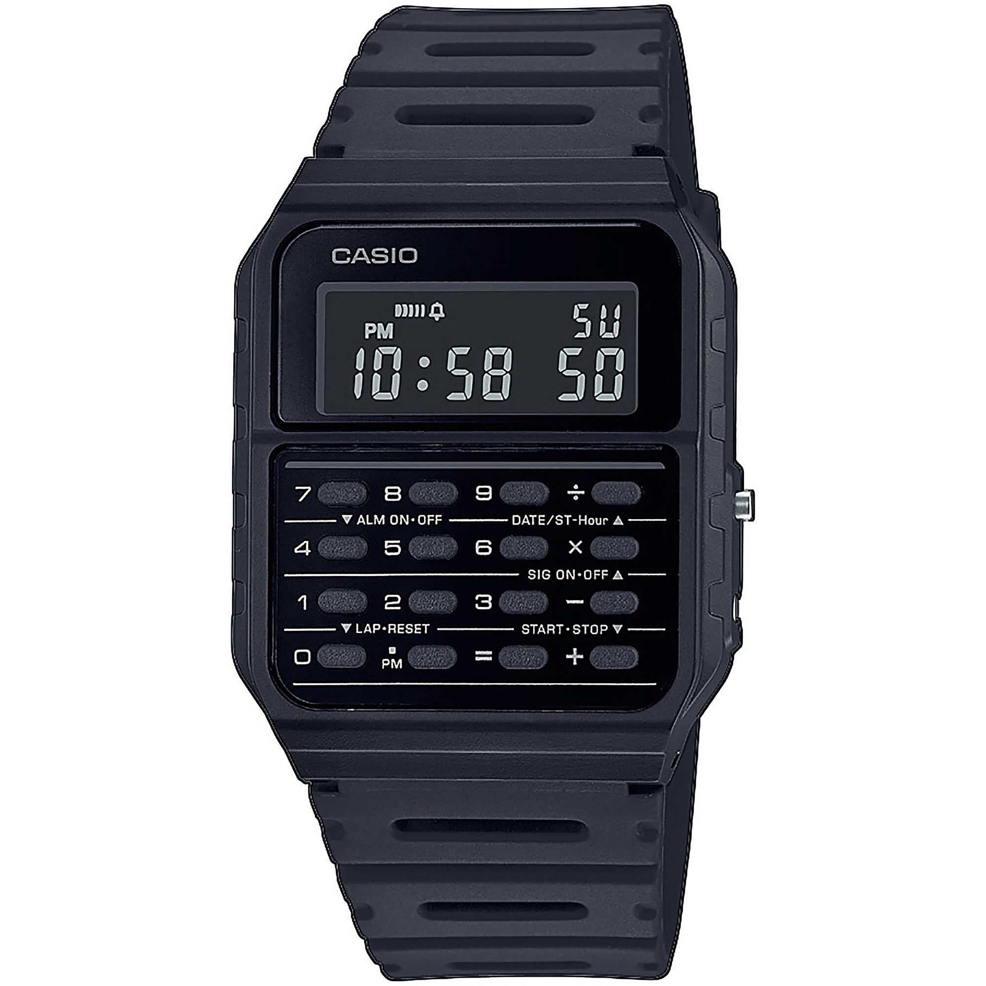 Casio Unisex 34.40mm Quartz Watch with Black Digital dial and Black Plastic/Resin Strap Strap CA-53WF-1BEF