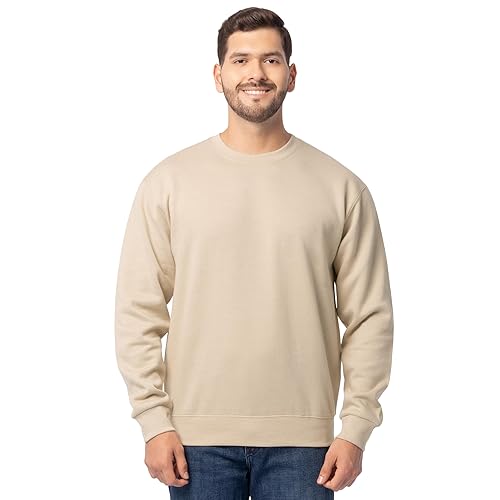 Fruit of the Loom Men's Moisture Wicking Eversoft Fleece Sweatshirt, Khaki Heather, X-Large