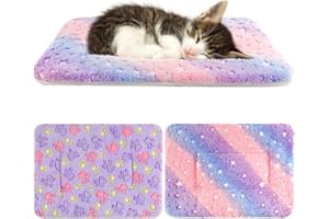 Tierecare 2 Pack Cat Blanket for Indoor Cat, Warm Calming Kitten & Puppy Beds for Anxiety and Stress, Washable Small Dog Mat for Crate, Fuzzy Pet Blankets