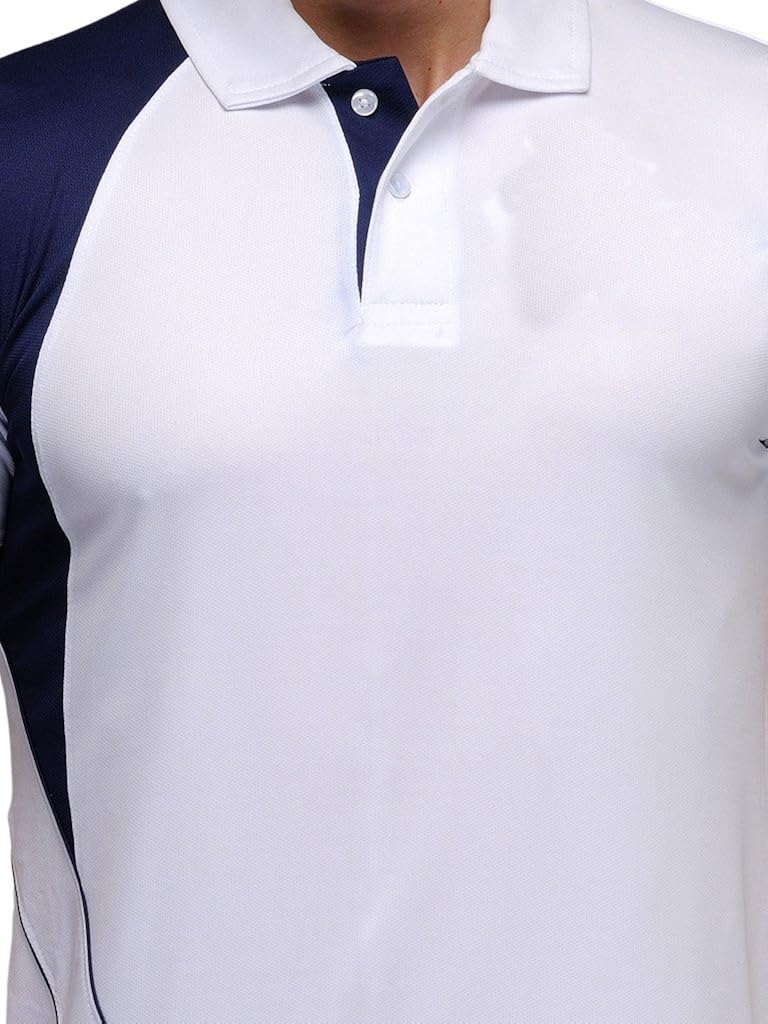 scott men's jersey collar neck sports dryfit t-shirt - white