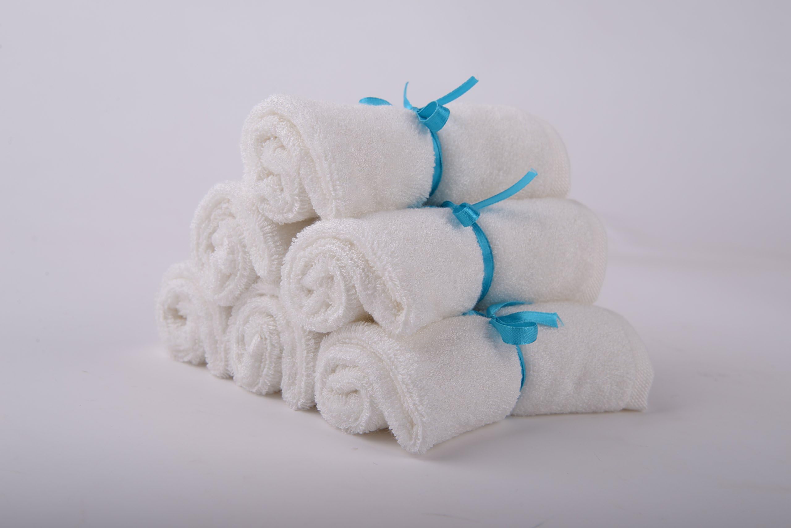 Evelyn Baby Washcloth & Face Wipes,Organic,100% Bamboo,10 by 10 inches,Super Soft & Absorbent, Hypoallergenic, Perfect for Baby and Sensitive skin( 6 Pack)
