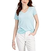 Style & Co. Petite Burnout V Neck T-Shirt