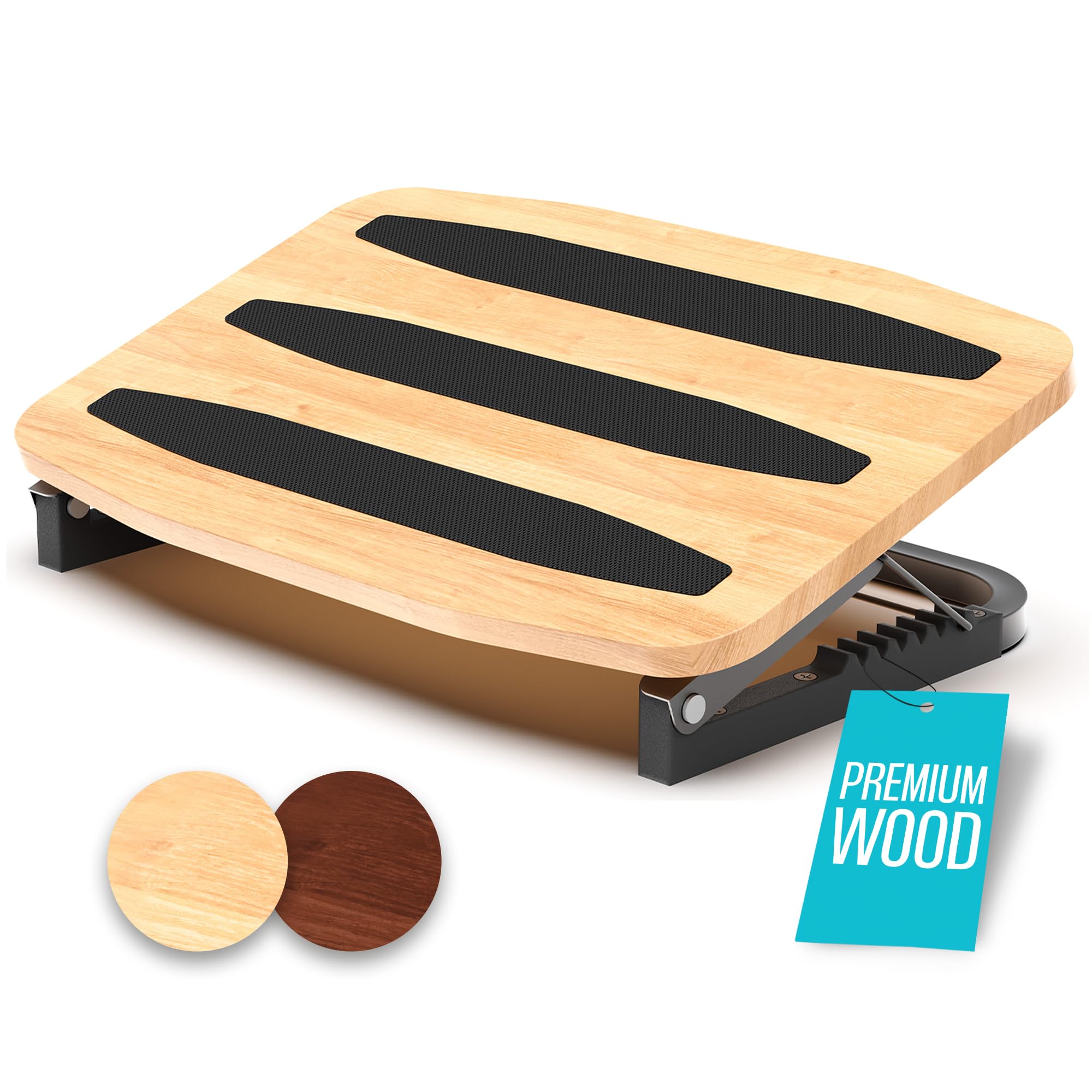 Photo 1 of Adjustable Under Desk Foot Stool - Ergonomic Foot Rest with 7 Angles - Natural