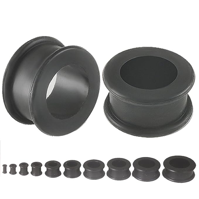 Kultpiercing Flesh Tunnel SILIKON Stopfen OHR fexibel Schwarz - Freie Größenwahl