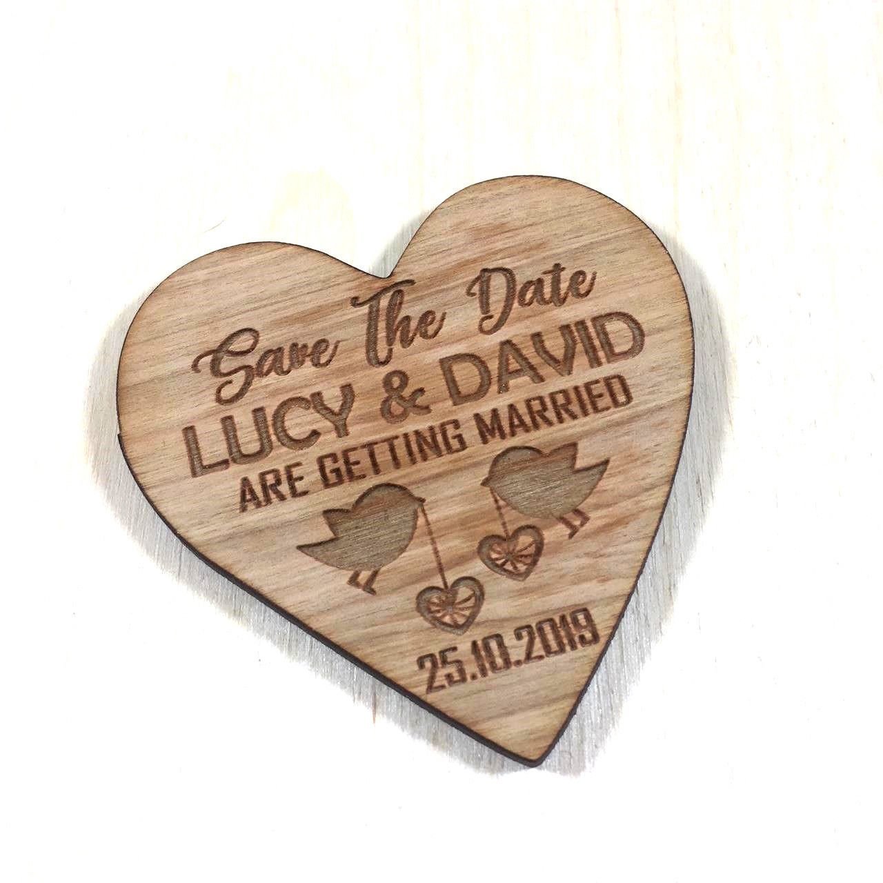 Personalised Wedding Invitation Fridge Custom Personalized wood slice rustic