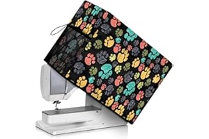 Eheartsgir Colorful Paws Sewing Machine Cover with Pockets for Storage Easy Cleaning Lightweight Sewing Machine Cover to Keep Clean Safe Dust Protection