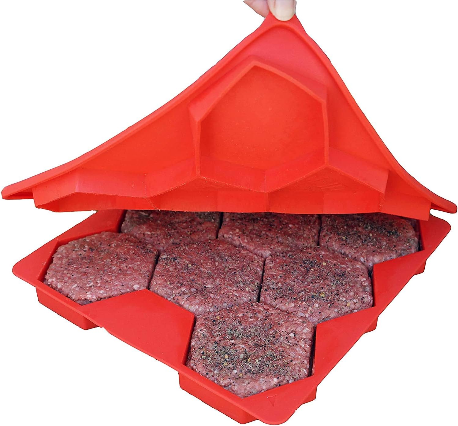 Shape+Store Burger Master 8-in-1 Innovative Burger Press, 8-Patty, Red… (2)