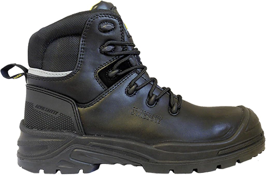 Anvil Safety York S3 Black Metal Free Composite Toe Cap Wide Fit Safety