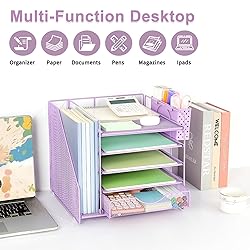 OUTIOE Desk Organizer with Drawer and Pen