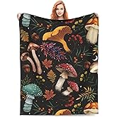 Joismea Soft Warm Throw Blanket Flannel Fleece Bed Blanket Gift for Home Decor Chair Couch - Mushroom 50"x40"