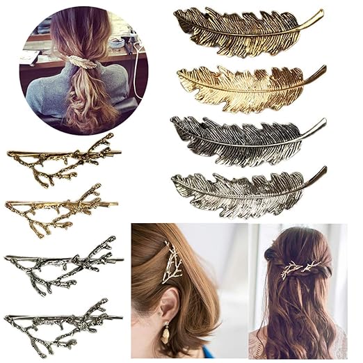 Amazon Co Jp ８本セット 枝 羽 ヘアピン 簡単 ヘアアレンジ ピン