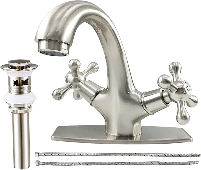 llave mezclador monomando para lavabo de baño con boquilla alta clásico