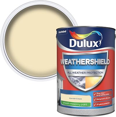 Dulux Weathershield Smooth Masonry Paint Cornish Cream 5L