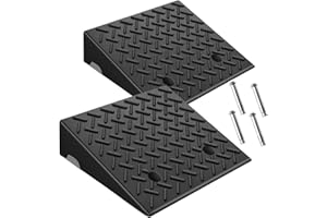 KROAK Heavy-Duty Rubber Curb Ramps 2-Pack, 6" Height & Extra-Wide 18.8" Width, Supports 11800LBS, Non-Slip Driveway Ramps for Wheelchairs, Cars, Scooters, Lawn Mowers & Motorcycles