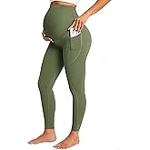 BONVIGOR Nudi Maternity Leggings Over The Belly Pregnancy Leggings with Pockets Workout Activewear Yoga Pants