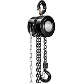 SPECSTAR Hand Chain Hoist 1 Ton 2200 Lbs Capacity 10 Feet with 2 Hooks | Heavy Duty Manual Chain Fall for Warehouse Building Automotive Machinery Black