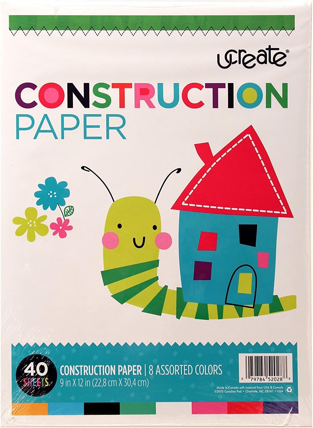 U:Create Construction Paper, 9 x 12 Inches, Assorted Colors, 40 Sheets (642) : Craft Paper : Office Products