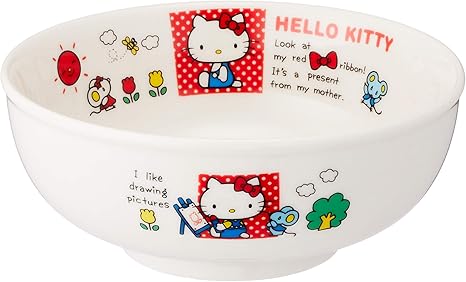 Amazon Co Jp サンリオ Sanrio Hello Kitty ハローキティ 新ハローキティ ラーメン丼 直径14 5cm 白 ホーム キッチン