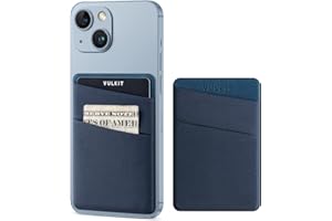 VULKIT Phone Card Holder Slim Elastic Adhesive Phone Wallet Credit Card Sleeves Sticker for Back of Smartphone(Navy)