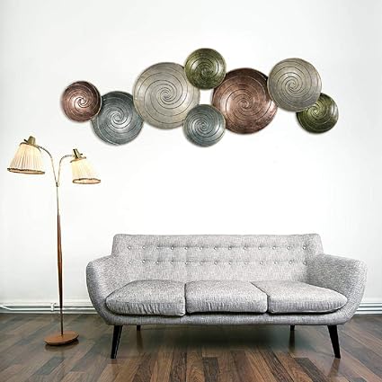 Buy Collectible India Metal Sunburst 3d Textured Plates Wall