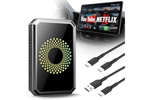 Volam 3-in-1 Wireless CarPlay Adapter Magic AI Video Box for iPhone with Netflix YouTube Plug and Play for Factory OEM Wired Car Play Cars & iOS 10+