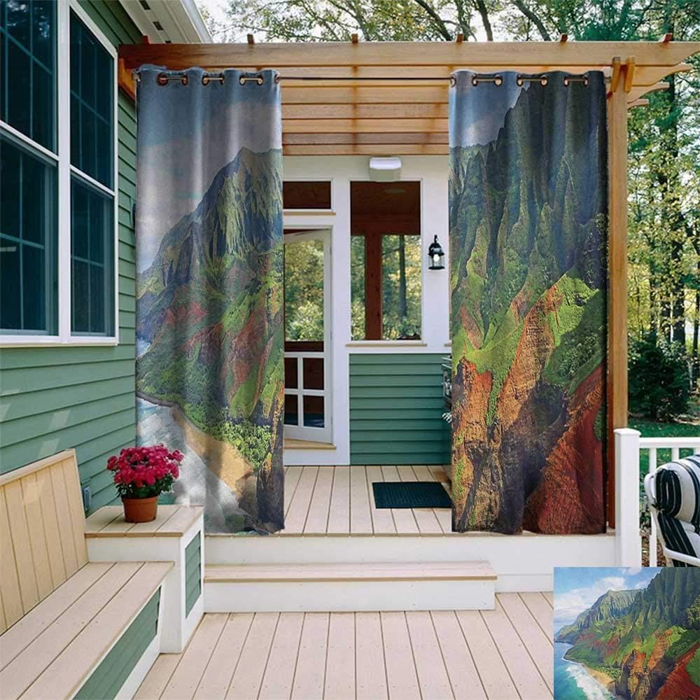 Amazon Com Leinuoyi Hawaiian Outdoor Curtain Extra Wide Na Pali