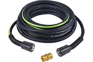 RAINBELLO Pressure Washer Hose 1/4" × 25FT - 3200 PSI Heavy Duty Power Washer Replacement with M22-14mm Fittings Kink-Resistant Flexible Water Hose for Electric & Gas Washers