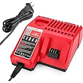 Replacement Rapid Charger Milwaukee M 12&M 18 Lithium Ion Charger for Milwaukee Battery 48-11-2420 48-11-2440 48-11-1820 48-1