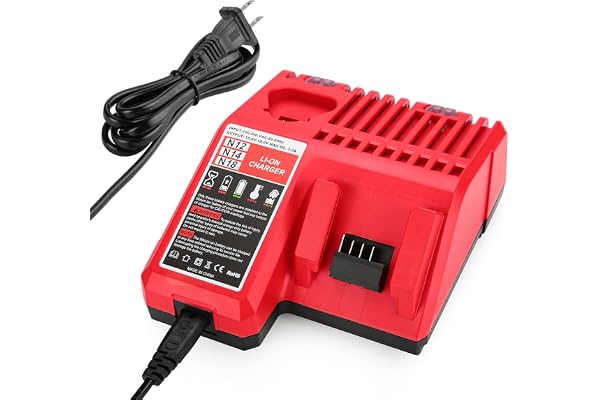 Rapid Charger Replacement for Milwaukee 12V & 18V Lithium Ion Charger for Battery 48-11-2420 48-11-2440 48-11-1820 48-11-1850