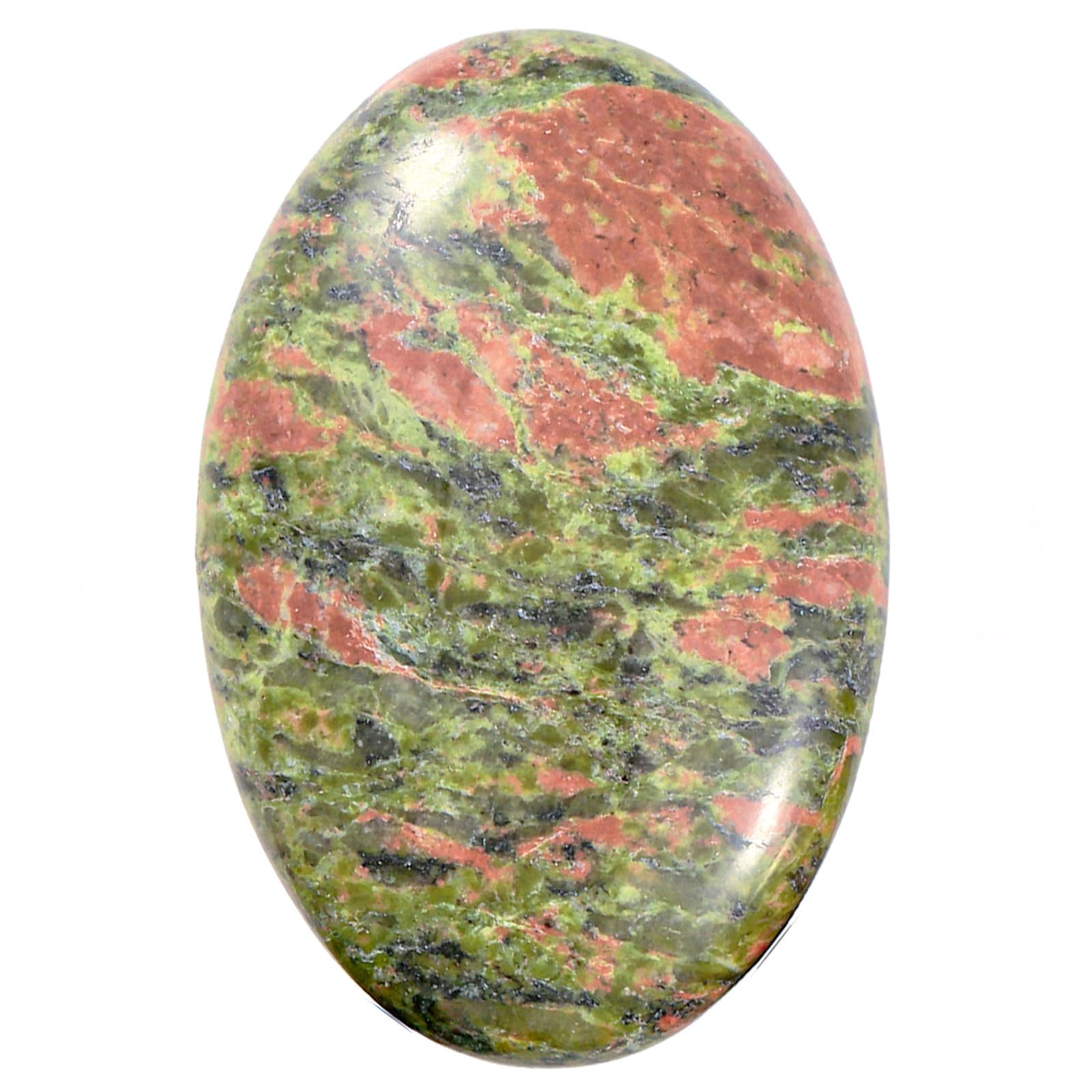 Nupuyai Unakite Palm Worry Stone for Therapy, Oval Pocket Massage Stone Healing Crystal for Meditation 6cm