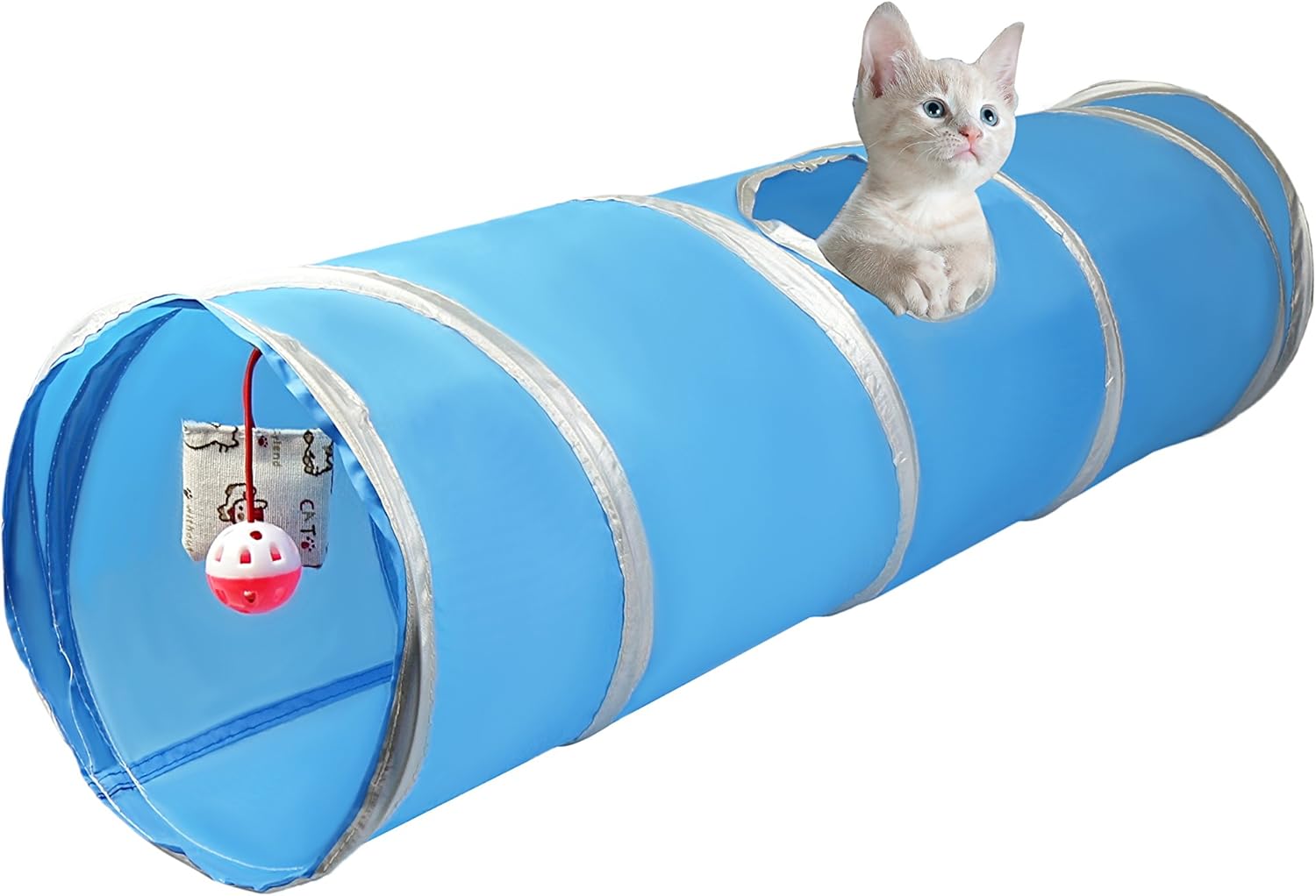 Cosy Life® Tunnel per Gatti con Giochi integrati 86 x 25 cm/Colore Blu
