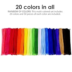 KASEMI Pipe Cleaners,1000 pcs and 20 Assorted
