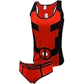 MJC Womens Marvel Comics Deadpool Tank & Hipster Panty Set