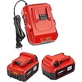 KOOMICY 2Pack 18V 6.0Ah Batteries Replacement for Milwaukee M-18 Battery and 1 Charger Set