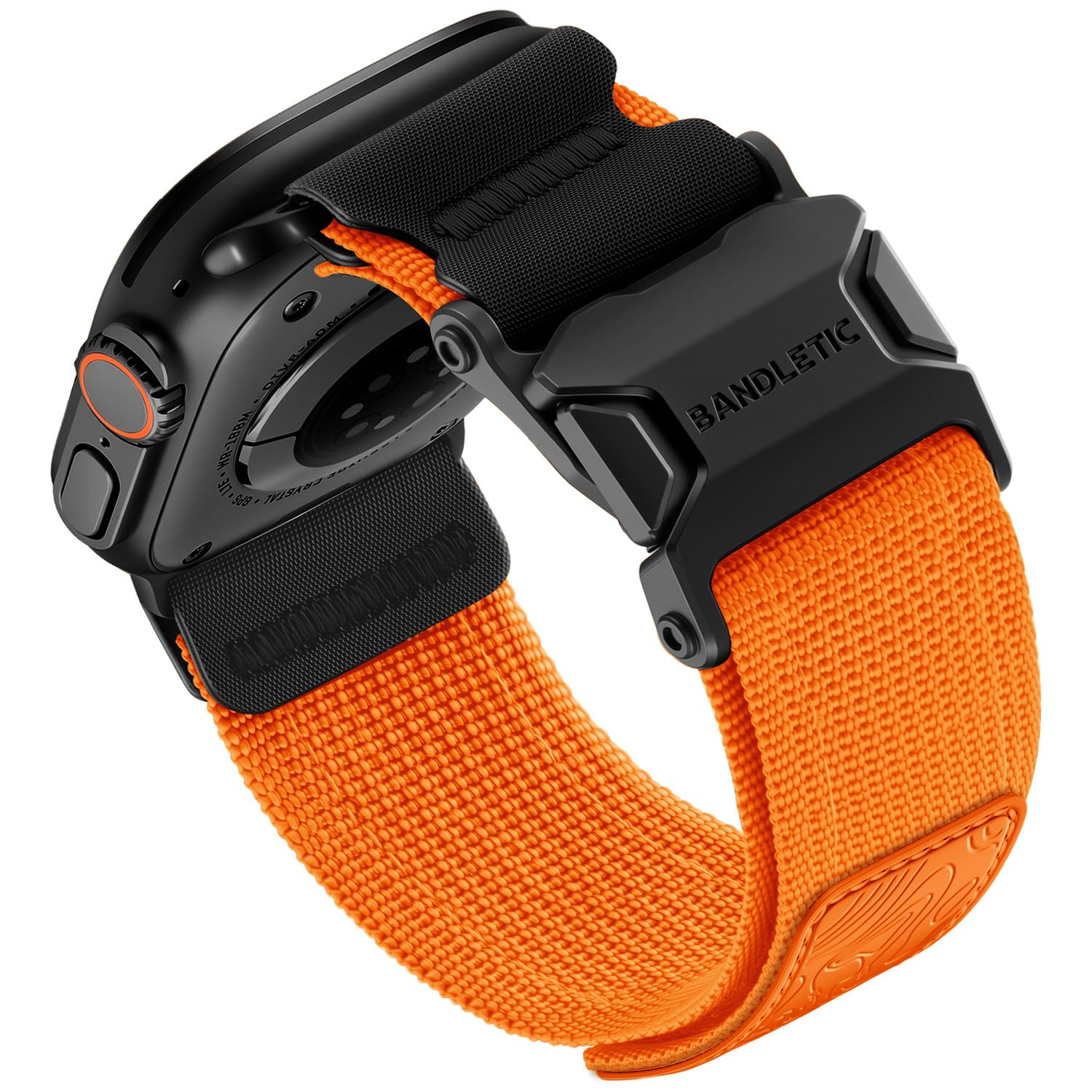 Bandletic Mag Buckle Slim Band Compatible with Apple Watch Ultra Band, Wide Tactical Military Nylon Rugged Soft Bands for iWatch 49mm(Ultra2),46mm(Series 10),45mm(9/8/7),44mm(SE2/SE/6/5/4),42mm(3/2/1)