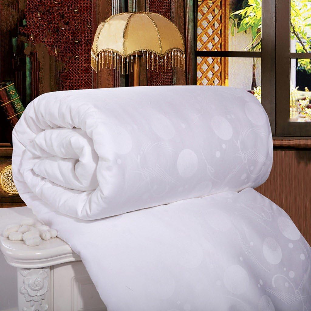 Topsleepy White Natural Mulberry Silk Duvet Handmade Comforter 10.5 Tog (Spring/Autumn Queen)
