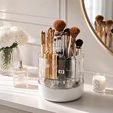 CTIME Makeup Organizer, 5-Compartment Makeup Brush Holder | 360° Smooth Rotation, Pen Holder for Desk, Perfect for Vanity, Ba