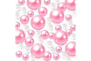 LUERBI Valentine‘s Day Pink Pearls Beads, 200 PCS Pink Vase Filler Beads for Centerpieces Vases, Pink 10/14/20 MM Floating Beads for Vases, Pink Pearls for Vase Filler, Vase Pearls Party Wedding Decor