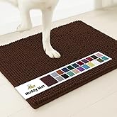 Muddy Mat® | Super Absorbent Door Mat Indoor, Microfiber Quick Dry Chenille Entryway Rug, Non-Slip Front Door Mat, Indoor Mats for Entryway, Machine Washable Pet Rug, Brown 28"x18"