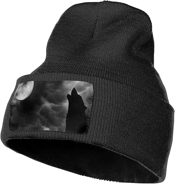 Amazon Co Jp 狼柄 黒 ニット帽 ビーニー ニットキャップ 春秋冬 暖かい 帽子 メンズ レディース 防寒 保温 柔らか 伸縮性 通勤 通学 自転車 バイク 散歩 シンプル おしゃれ 服 ファッション小物