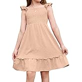 blibean Girls Short Sleeve Dresses Swiss Dot Dress Size 6-15 Years