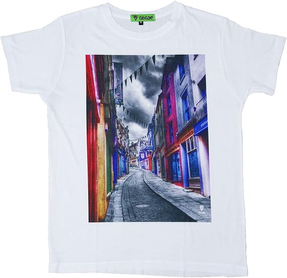 Amazon Gibgae ｔシャツ 街並 海外 路地 カラフル おしゃれ T2187 並行輸入品 Tシャツ カットソー 通販