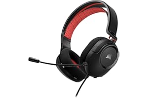 Corsair HS35 v2 Multiplatform Wired Gaming Headset – Flexible Omni-Directional Microphone – Universal 3.5mm Connection – PC, Mac, PS5, PS4, Xbox, Nintendo Switch, Mobile – Red