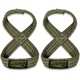 SERIOUS STEEL FITNESS Red Figure 8 Lifting Straps | Deadlift &amp; Strongman Axle Straps - 3 Sizes