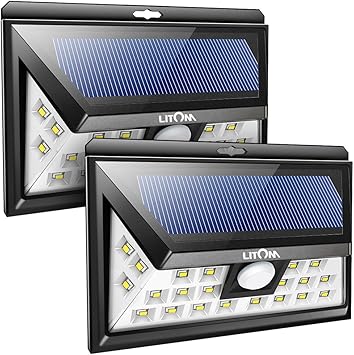 Amazon.com: LITOM - Luces solares originales para exteriores, 3 modos
