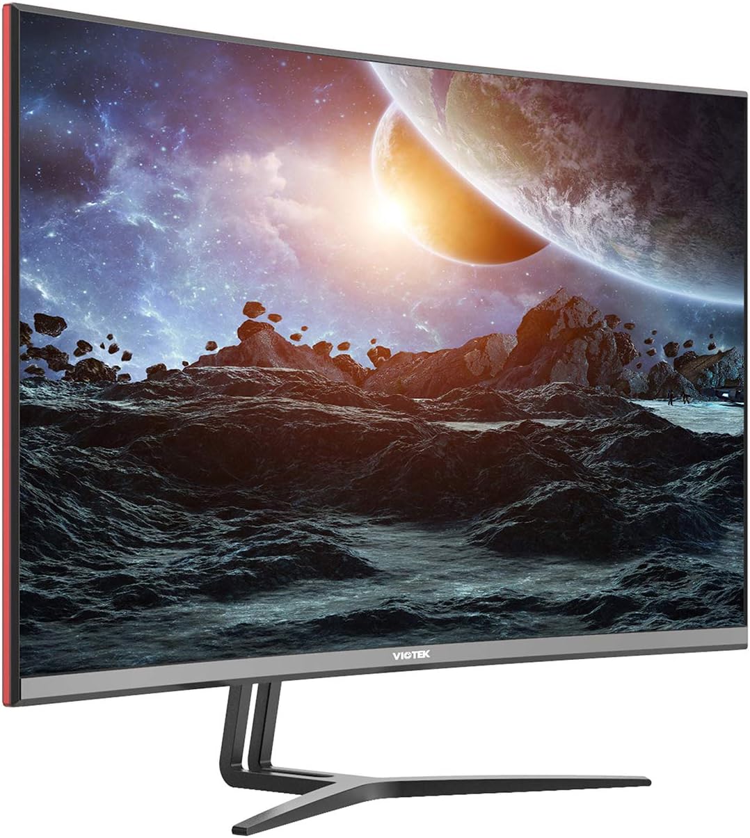 VIOTEK GN32DB 32-Inch Curved Gaming Monitor with FreeSync, 1440p 144Hz WQHD Samsung VA Panel, DVI HDMI 2.0 DisplayPort - VESA (Renewed)