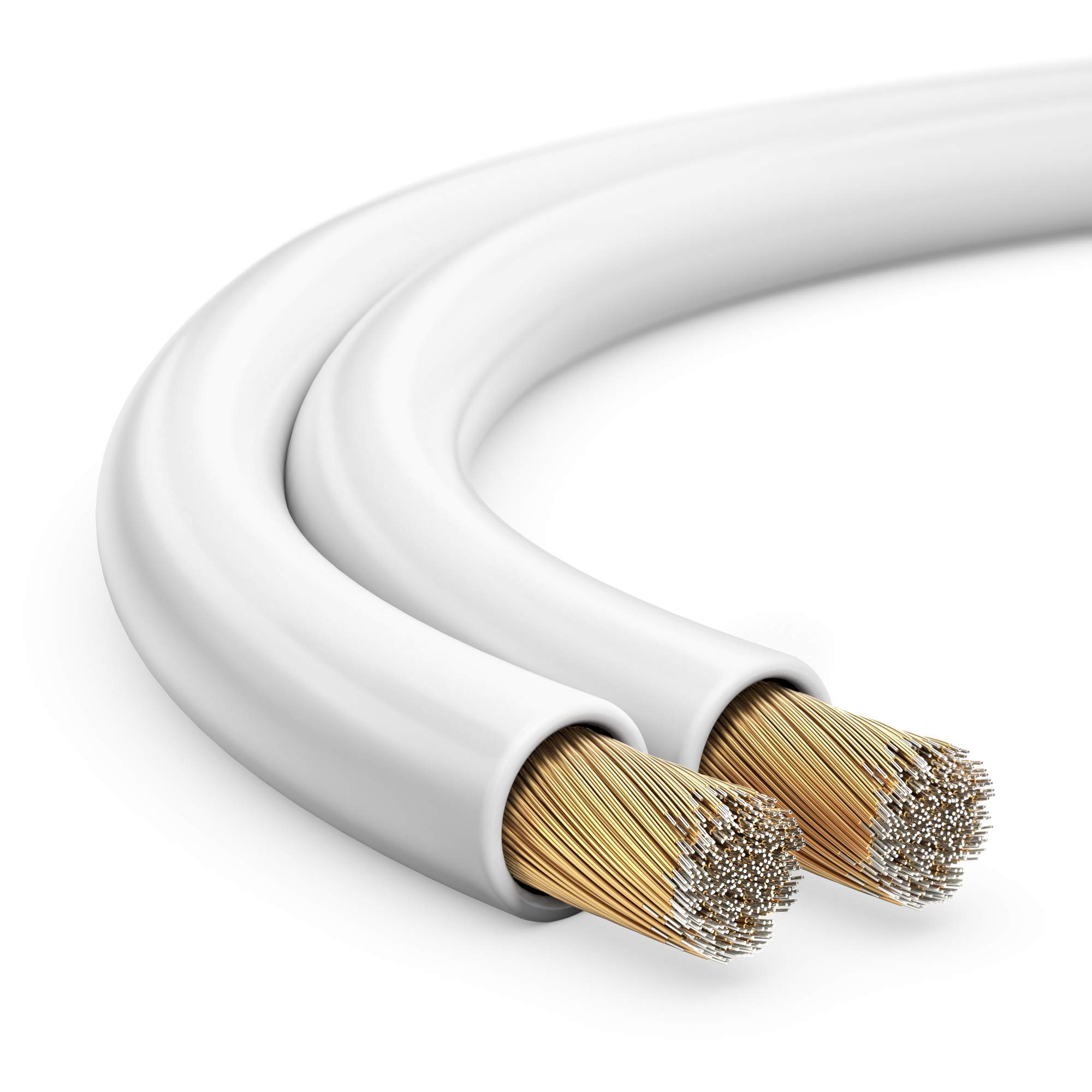 Manax SC2075W-10 Speaker Cable 2 x 0.75 mm² CCA (Speaker Cable/Audio Cable), Ring 10 m, White